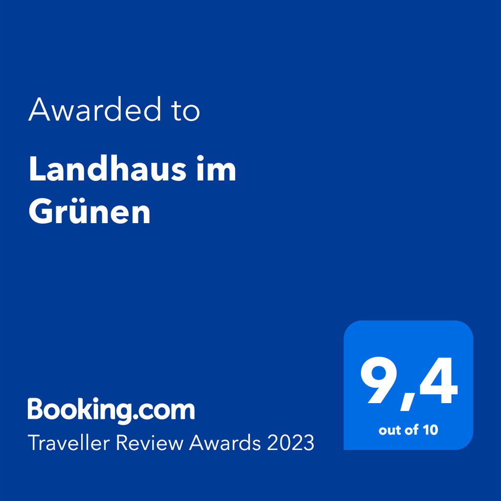 booking.com award 2023 landhaus im gruene